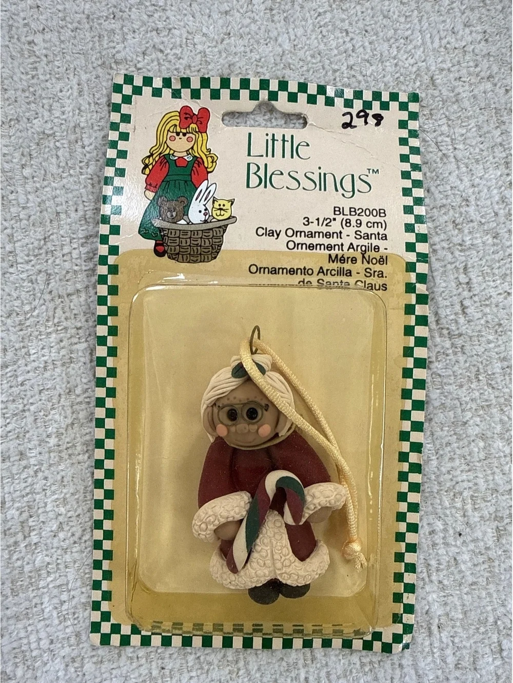 Little Blessings Clay Santa Ornament